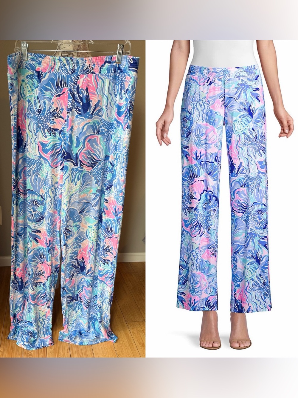 Lilly Pulitzer Lorena Breezy Palazzo Pants Saltwater Blue Shade Seekers